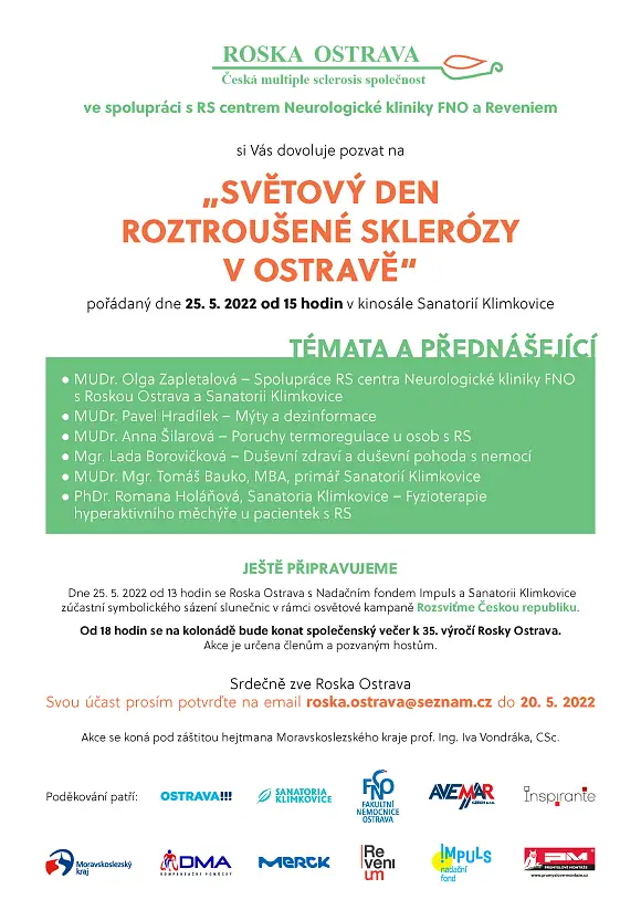 SVĚTOVÝ DEN ROZTROUŠENÉ SKLERÓZY V OSTRAVĚ