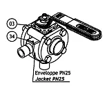 Kulový kohout s topným pláštěm