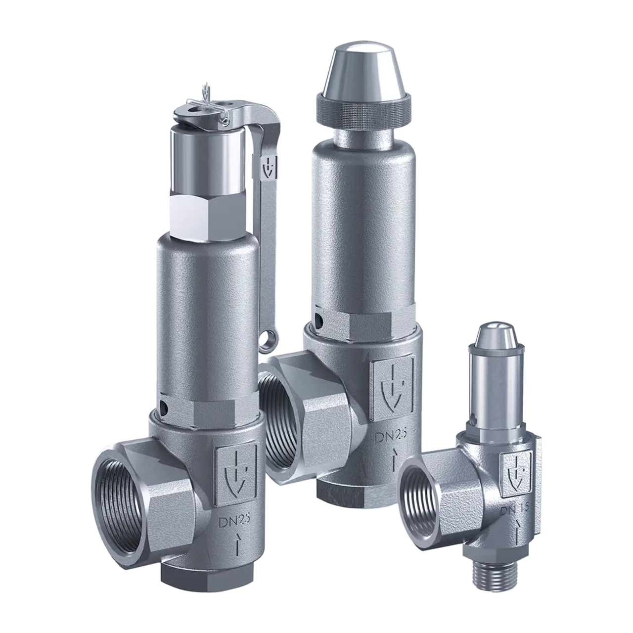 Type test approved safety valves angle-type for industrial applications